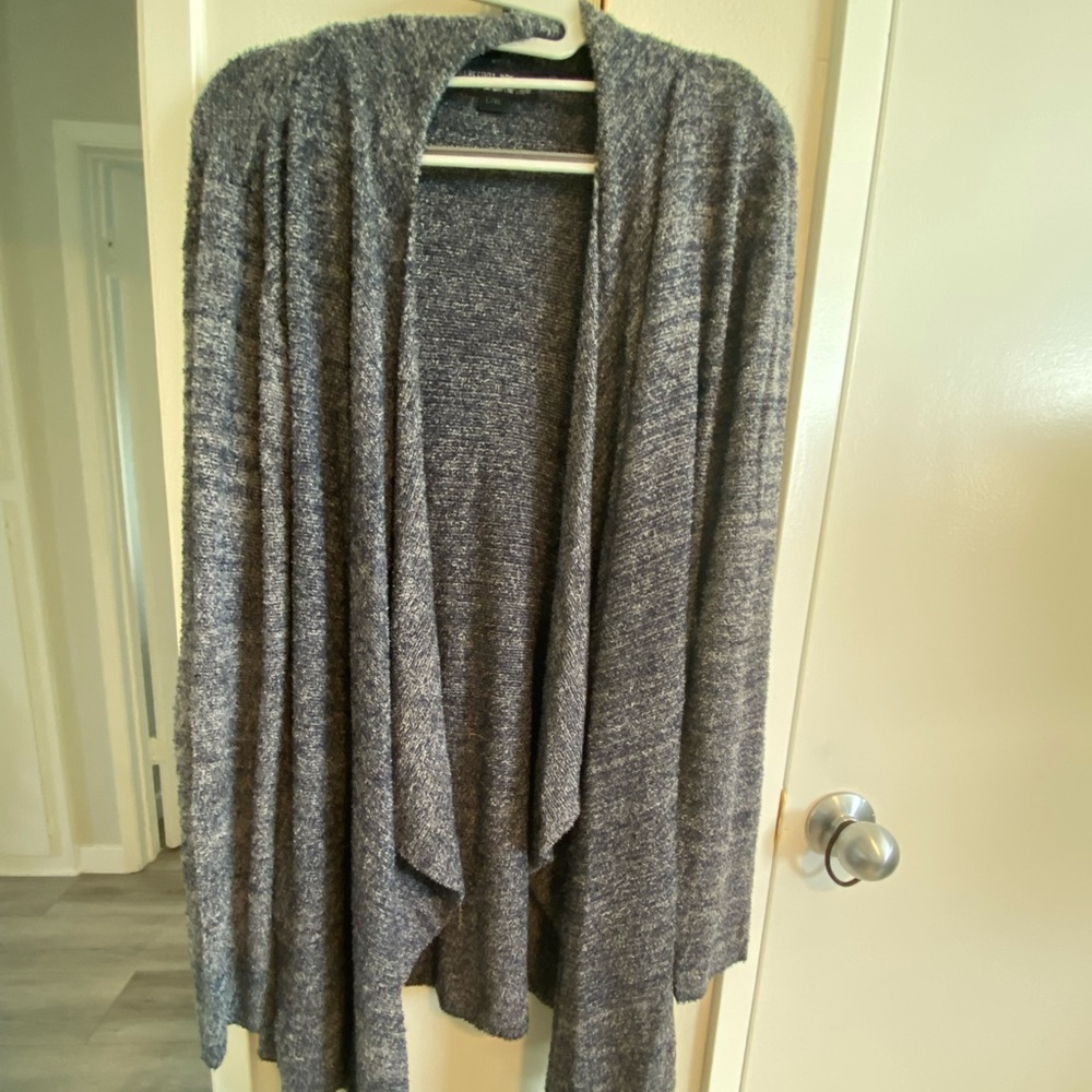 Barefoot dreams L/XL blue heather cardigan